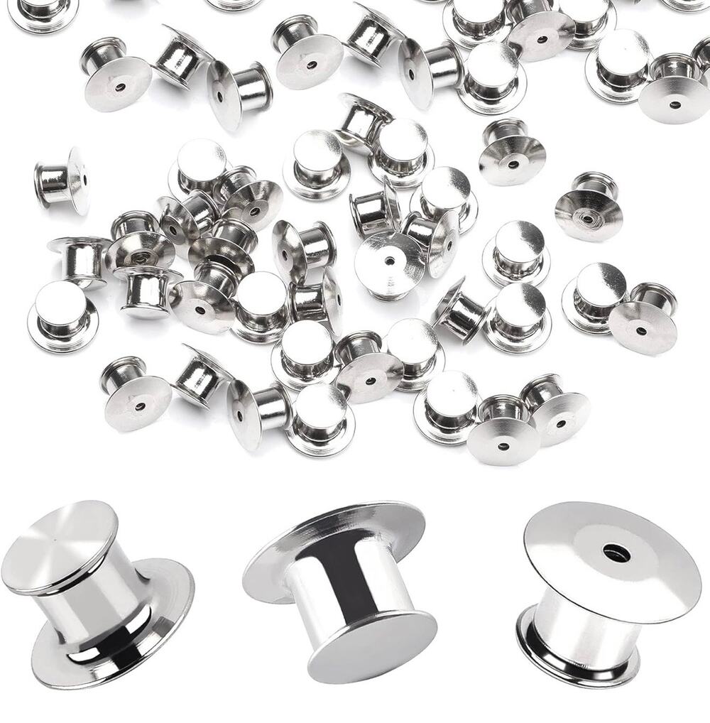 10 Pieces Metal Pin Backs Locking Pin Keepers /Locking Clasp